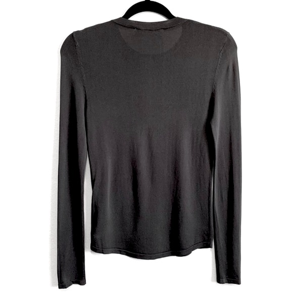 Zara Charcoal Grey Long Sleeve Knit Shirt - Picture 2 of 5